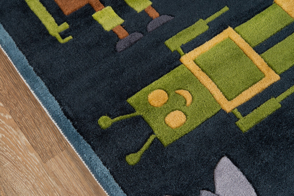 Momeni Lil Mo Whimsy LMJ-1 Hand Tufted Contemporary Novelty Indoor Area Rug Steel Blue 8' x 10' LMOJULMJ-1STB80A0
