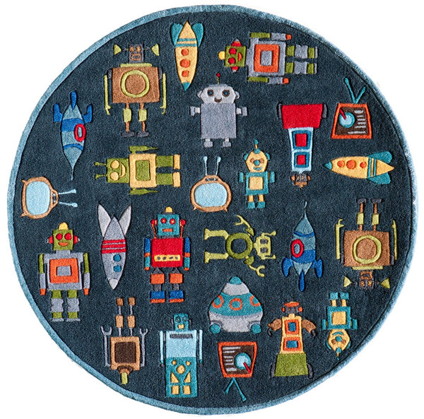Momeni Lil Mo Whimsy LMJ-1 Hand Tufted Contemporary Novelty Indoor Area Rug Steel Blue 8' x 10' LMOJULMJ-1STB80A0