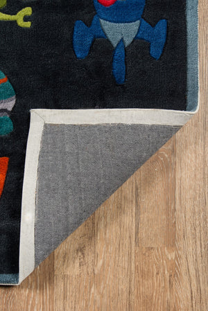 Momeni Lil Mo Whimsy LMJ-1 Hand Tufted Contemporary Novelty Indoor Area Rug Steel Blue 8' x 10' LMOJULMJ-1STB80A0