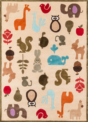 Momeni Lil Mo Whimsy LMJ-2 Hand Tufted Contemporary Novelty Indoor Area Rug Ivory 8' x 10' LMOJULMJ-2IVY80A0