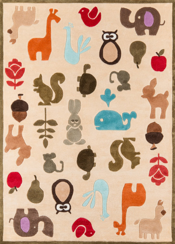 Momeni Lil Mo Whimsy LMJ-2 Hand Tufted Contemporary Novelty Indoor Area Rug Ivory 8' x 10' LMOJULMJ-2IVY80A0