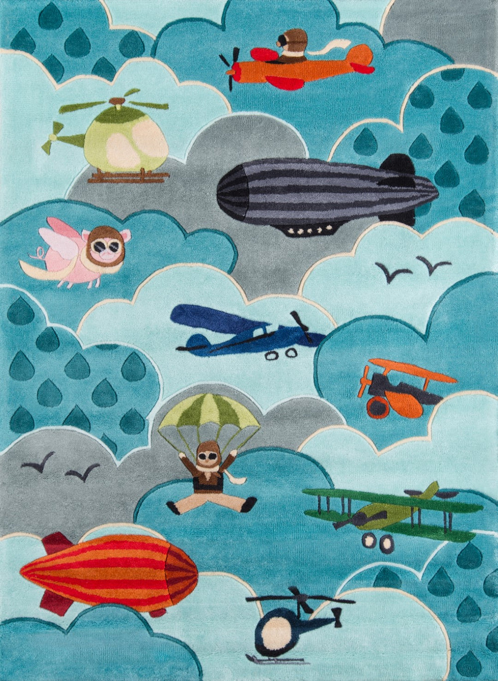 Momeni Lil Mo Whimsy LMJ10 Hand Tufted Contemporary Novelty Indoor Area Rug Sky 8' x 10' LMOJULMJ10SKY80A0
