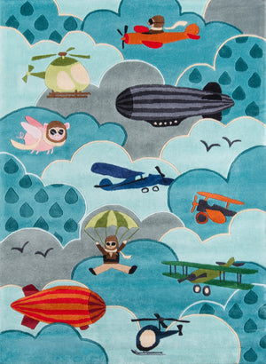Momeni Lil Mo Whimsy LMJ10 Hand Tufted Contemporary Novelty Indoor Area Rug Sky 8' x 10' LMOJULMJ10SKY80A0