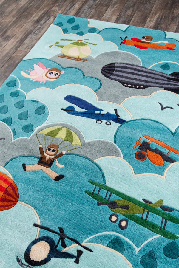 Momeni Lil Mo Whimsy LMJ10 Hand Tufted Contemporary Novelty Indoor Area Rug Sky 8' x 10' LMOJULMJ10SKY80A0