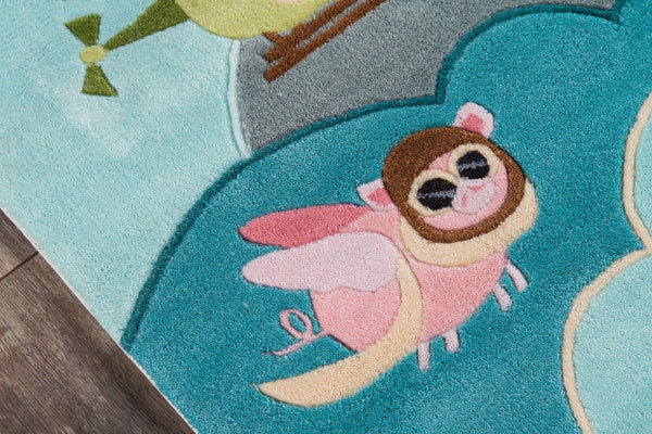 Momeni Lil Mo Whimsy LMJ10 Hand Tufted Contemporary Novelty Indoor Area Rug Sky 8' x 10' LMOJULMJ10SKY80A0