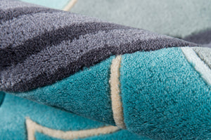 Momeni Lil Mo Whimsy LMJ10 Hand Tufted Contemporary Novelty Indoor Area Rug Sky 8' x 10' LMOJULMJ10SKY80A0