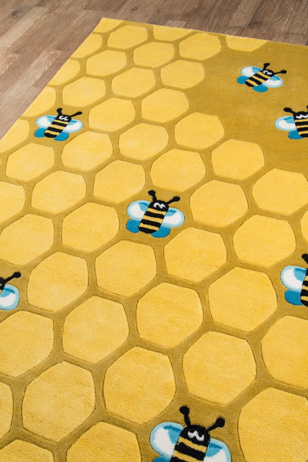 Momeni Lil Mo Whimsy LMJ15 Hand Tufted Contemporary Novelty Indoor Area Rug Honeycomb Gold 8' x 10' LMOJULMJ15HCG80A0