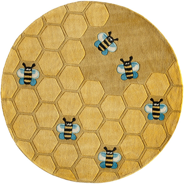 Momeni Lil Mo Whimsy LMJ15 Hand Tufted Contemporary Novelty Indoor Area Rug Honeycomb Gold 8' x 10' LMOJULMJ15HCG80A0