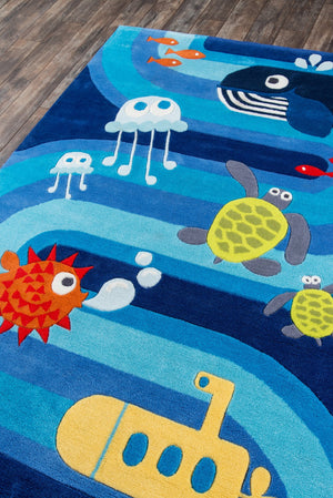 Momeni Lil Mo Whimsy LMJ21 Hand Tufted Contemporary Novelty Indoor Area Rug Blue 8' x 10' LMOJULMJ21BLU80A0