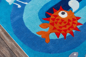 Momeni Lil Mo Whimsy LMJ21 Hand Tufted Contemporary Novelty Indoor Area Rug Blue 8' x 10' LMOJULMJ21BLU80A0
