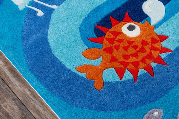 Momeni Lil Mo Whimsy LMJ21 Hand Tufted Contemporary Novelty Indoor Area Rug Blue 8' x 10' LMOJULMJ21BLU80A0