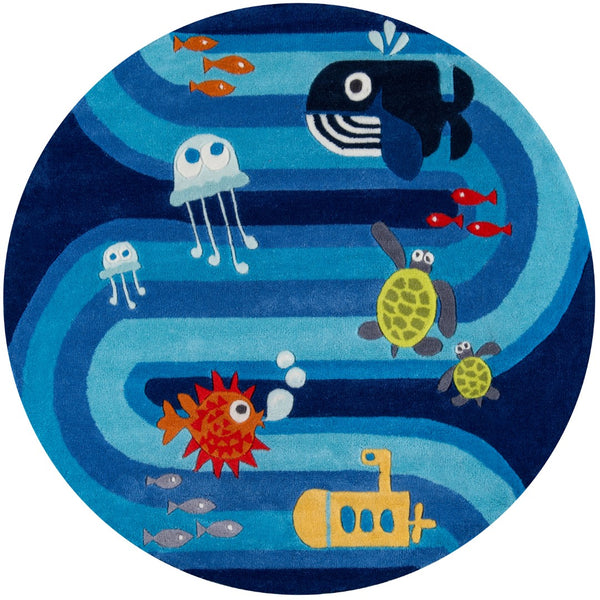 Momeni Lil Mo Whimsy LMJ21 Hand Tufted Contemporary Novelty Indoor Area Rug Blue 8' x 10' LMOJULMJ21BLU80A0