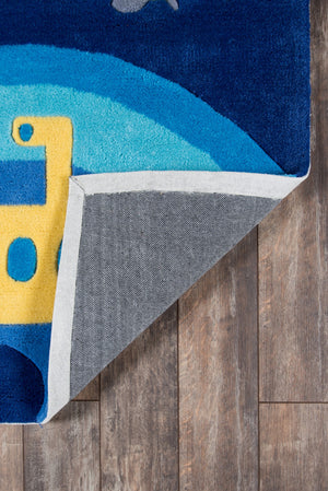 Momeni Lil Mo Whimsy LMJ21 Hand Tufted Contemporary Novelty Indoor Area Rug Blue 8' x 10' LMOJULMJ21BLU80A0