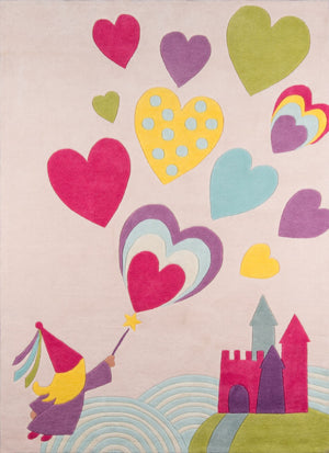 Momeni Lil Mo Whimsy LMJ28 Hand Tufted Contemporary Novelty Indoor Area Rug Pink 8' x 10' LMOJULMJ28PNK80A0