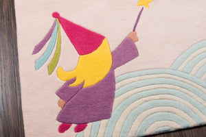 Momeni Lil Mo Whimsy LMJ28 Hand Tufted Contemporary Novelty Indoor Area Rug Pink 8' x 10' LMOJULMJ28PNK80A0