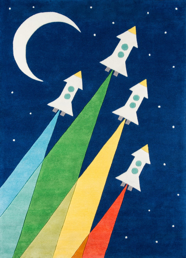 Momeni Lil Mo Whimsy LMJ33 Hand Tufted Contemporary Novelty Indoor Area Rug Navy 8' x 10' LMOJULMJ33NVY80A0