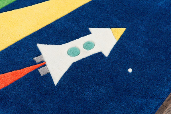 Momeni Lil Mo Whimsy LMJ33 Hand Tufted Contemporary Novelty Indoor Area Rug Navy 8' x 10' LMOJULMJ33NVY80A0