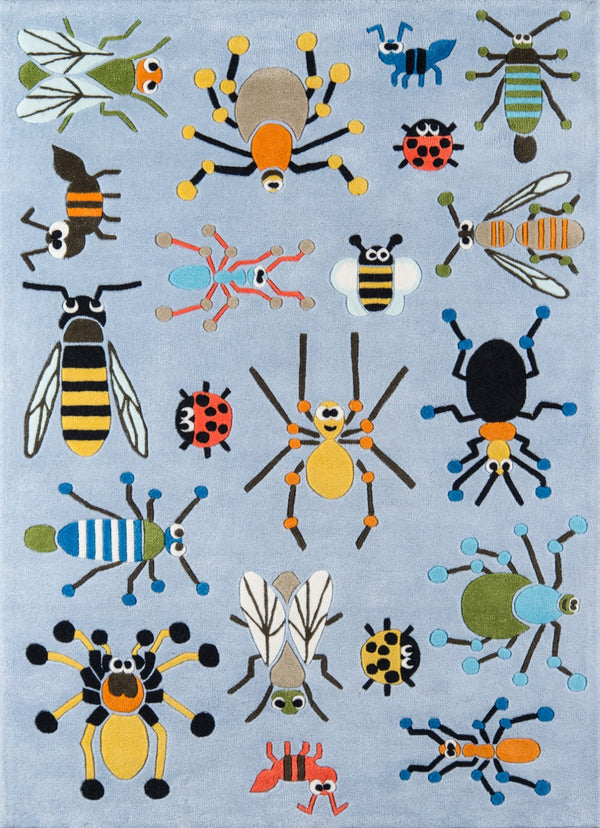 Momeni Lil Mo Whimsy LMJ35 Hand Tufted Contemporary Animal Print Indoor Area Rug Light Blue 8' x 10' LMOJULMJ35LBL80A0