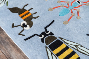 Momeni Lil Mo Whimsy LMJ35 Hand Tufted Contemporary Animal Print Indoor Area Rug Light Blue 8' x 10' LMOJULMJ35LBL80A0