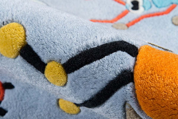 Momeni Lil Mo Whimsy LMJ35 Hand Tufted Contemporary Animal Print Indoor Area Rug Light Blue 8' x 10' LMOJULMJ35LBL80A0