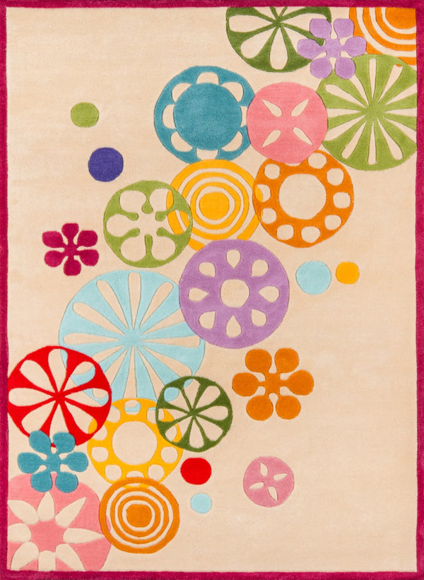 Momeni Lil Mo Hipster LMT-8 Hand Tufted Contemporary Novelty Indoor Area Rug Ivory 8' x 10' LMOTWLMT-8IVY80A0