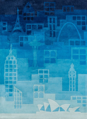 Momeni Lil Mo Hipster LMT11 Hand Tufted Contemporary Novelty Indoor Area Rug Blue 8' x 10' LMOTWLMT11BLU80A0