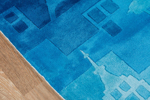 Momeni Lil Mo Hipster LMT11 Hand Tufted Contemporary Novelty Indoor Area Rug Blue 8' x 10' LMOTWLMT11BLU80A0