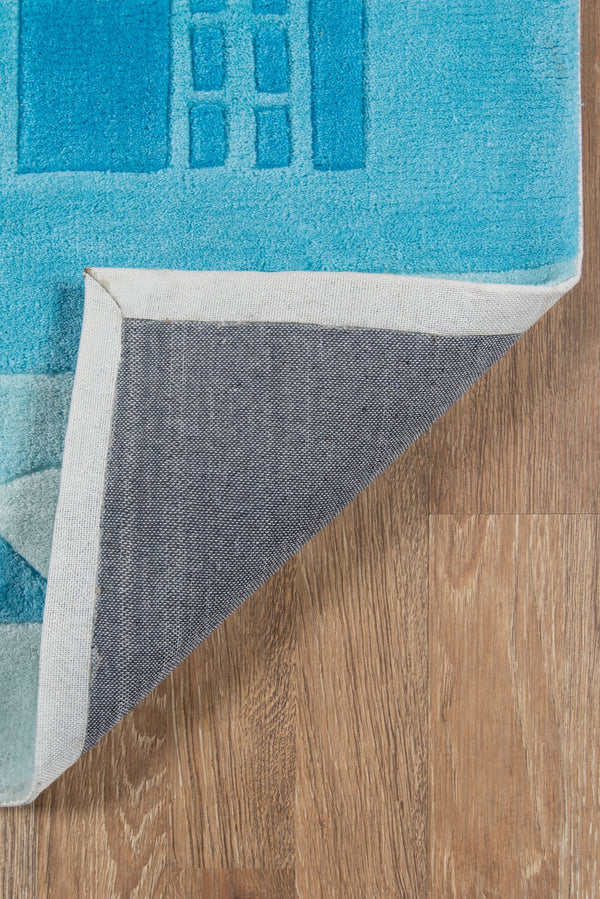 Momeni Lil Mo Hipster LMT11 Hand Tufted Contemporary Novelty Indoor Area Rug Blue 8' x 10' LMOTWLMT11BLU80A0