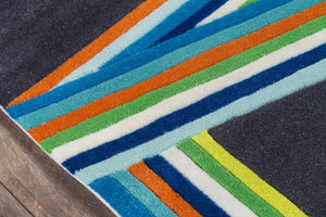 Momeni Lil Mo Hipster LMT14 Hand Tufted Contemporary Typographic Indoor Area Rug Blue 8' x 10' LMOTWLMT14BLU80A0