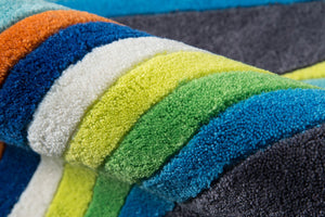 Momeni Lil Mo Hipster LMT14 Hand Tufted Contemporary Typographic Indoor Area Rug Blue 8' x 10' LMOTWLMT14BLU80A0