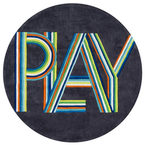 Momeni Lil Mo Hipster LMT14 Hand Tufted Contemporary Typographic Indoor Area Rug Blue 8' x 10' LMOTWLMT14BLU80A0