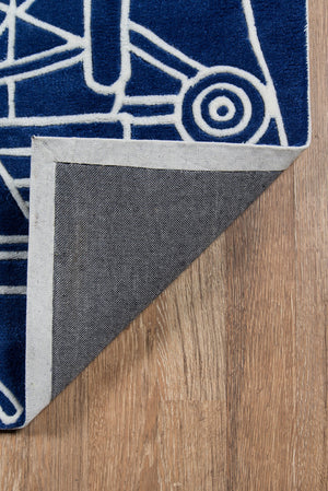 Momeni Lil Mo Hipster LMT16 Hand Tufted Contemporary Novelty Indoor Area Rug Navy 8' x 10' LMOTWLMT16NVY80A0