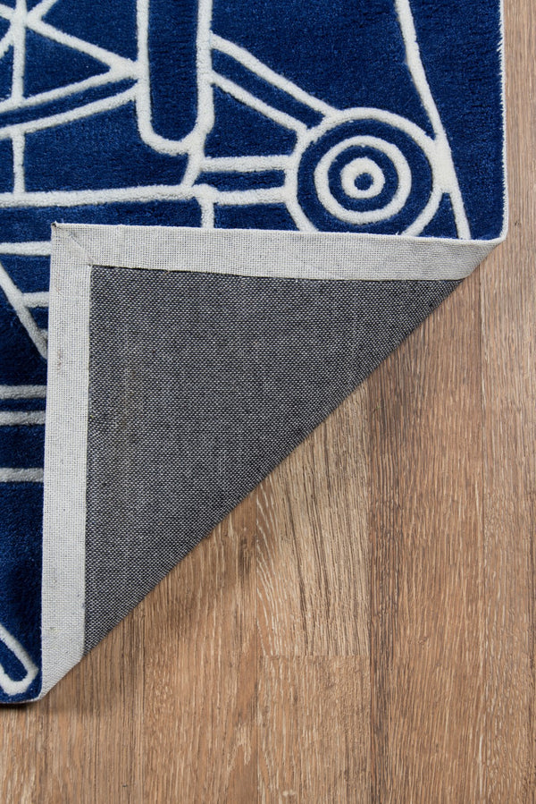 Momeni Lil Mo Hipster LMT16 Hand Tufted Contemporary Novelty Indoor Area Rug Navy 8' x 10' LMOTWLMT16NVY80A0