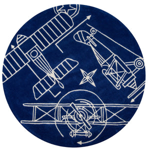 Momeni Lil Mo Hipster LMT16 Hand Tufted Contemporary Novelty Indoor Area Rug Navy 8' x 10' LMOTWLMT16NVY80A0