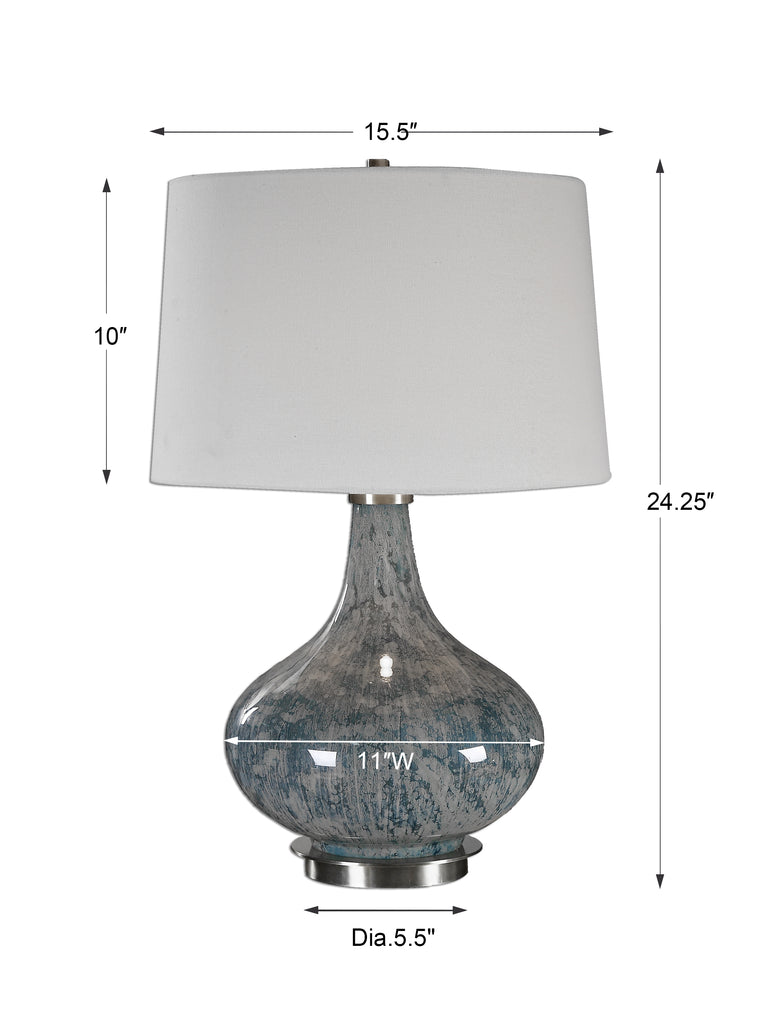 Celinda Blue Gray Glass Lamp English Elm