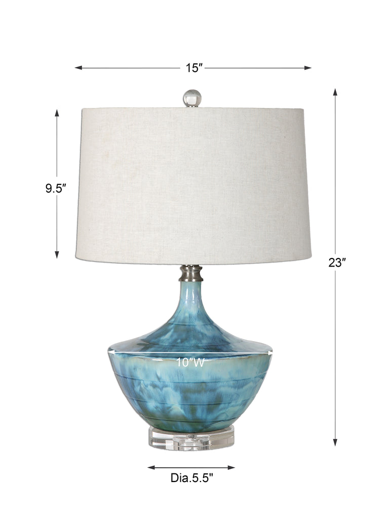 Uttermost Chasida Blue Ceramic Lamp