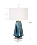 Uttermost Pescara Teal-Gray Glass Lamp