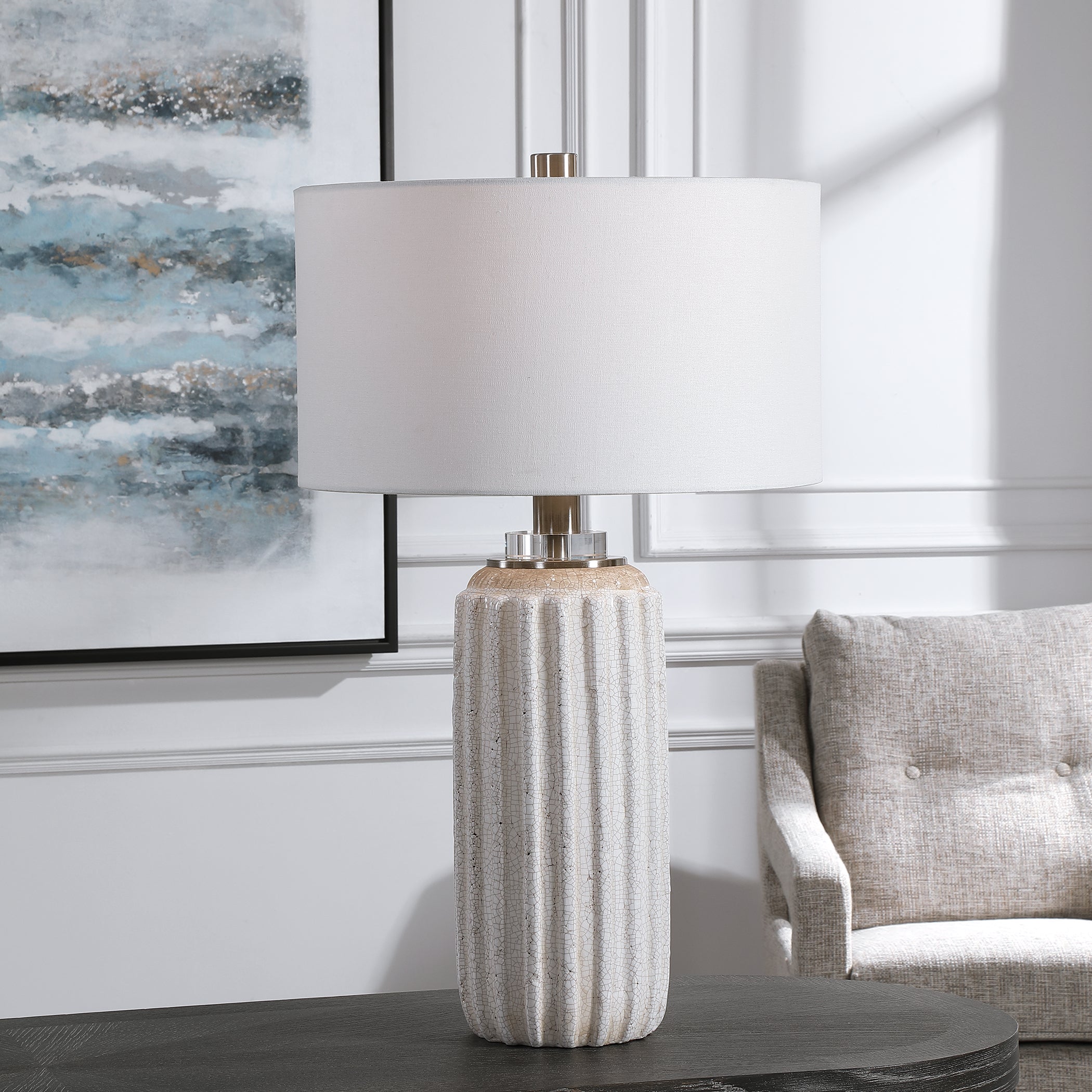 Uttermost Azariah White Crackle Table Lamp - Thumbnail 5