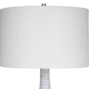 Uttermost Clariot Ribbed Blue Table Lamp