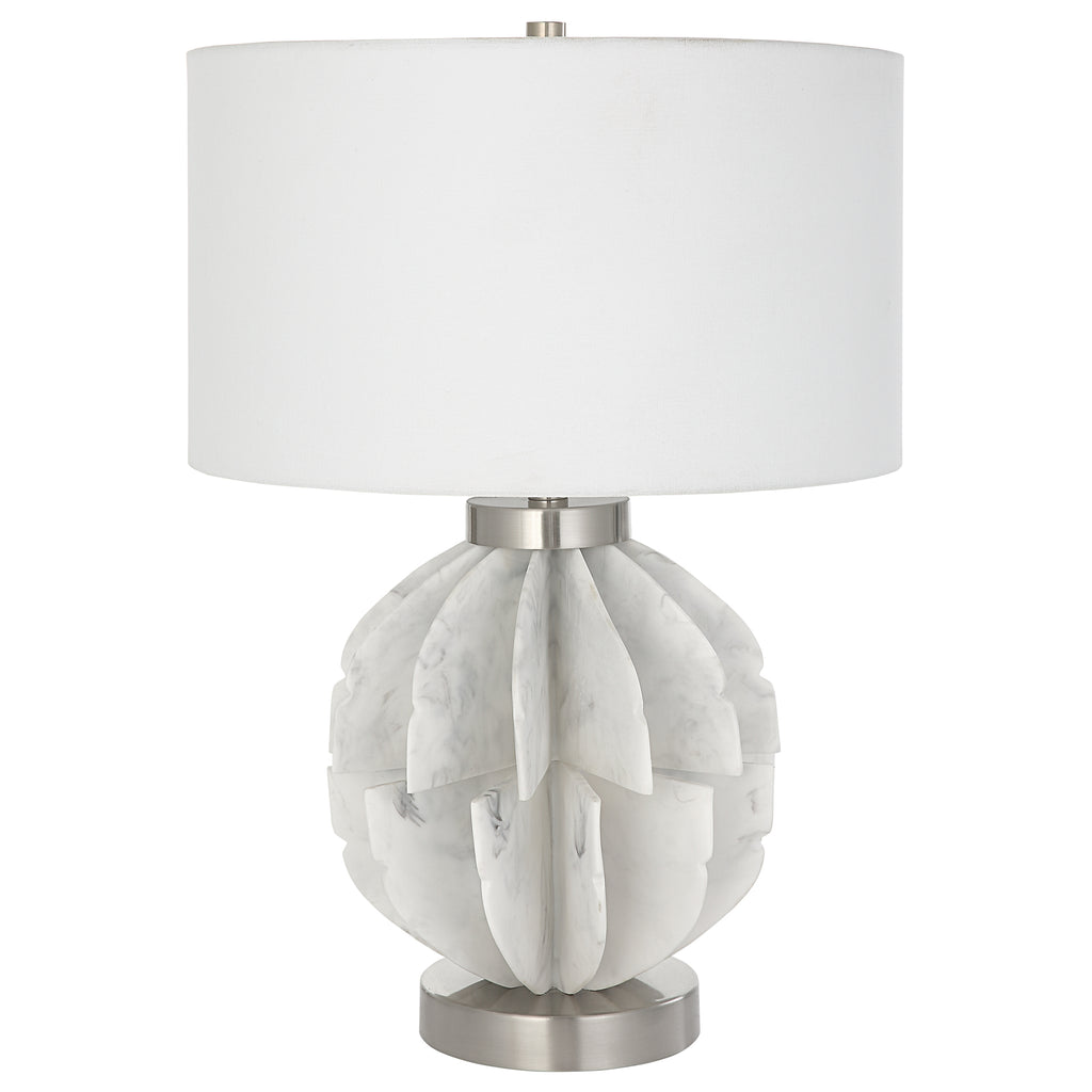 Uttermost Repetition White Marble Table Lamp