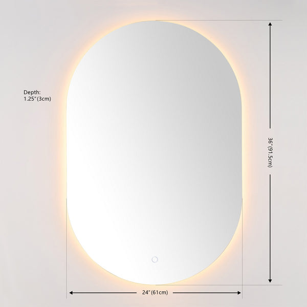 Safavieh Jax, 24 Inch, White, Aluminum Led Mirror LMR1007A