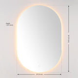 Safavieh Jax, 24 Inch, White, Aluminum Led Mirror LMR1007A