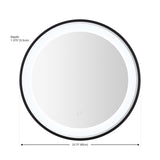 Safavieh Blakewell, 24 Inch, Black/Silver, Aluminum Led Mirror LMR1010A