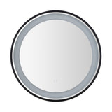 Safavieh Blakewell, 24 Inch, Black/Silver, Aluminum Led Mirror LMR1010A