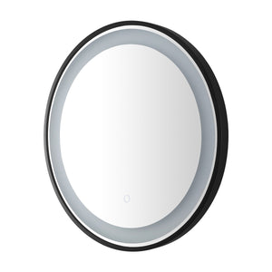 Safavieh Blakewell, 24 Inch, Black/Silver, Aluminum Led Mirror LMR1010A