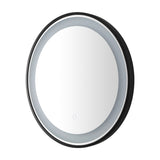 Safavieh Blakewell, 24 Inch, Black/Silver, Aluminum Led Mirror LMR1010A