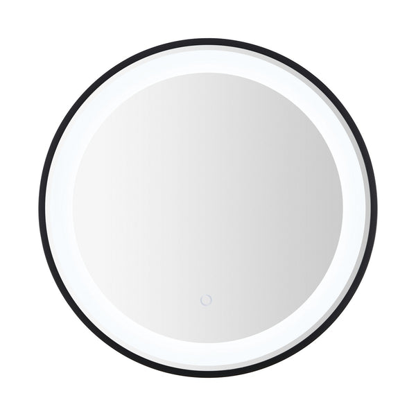 Safavieh Blakewell, 24 Inch, Black/Silver, Aluminum Led Mirror LMR1010A