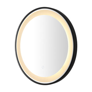 Safavieh Blakewell, 24 Inch, Black/Silver, Aluminum Led Mirror LMR1010A