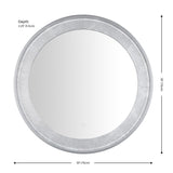 Safavieh Erdem, 30 Inch, Silver Grey/Silver Leaf, Aluminum Led Mirror Silver Grey/ Silver Leaf Metal LMR1014A