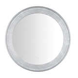 Safavieh Erdem, 30 Inch, Silver Grey/Silver Leaf, Aluminum Led Mirror Silver Grey/ Silver Leaf Metal LMR1014A